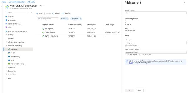 Adding a new NSX Segment