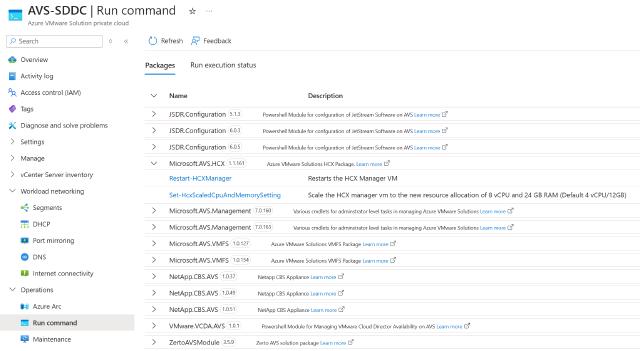 AVS available Run Commands